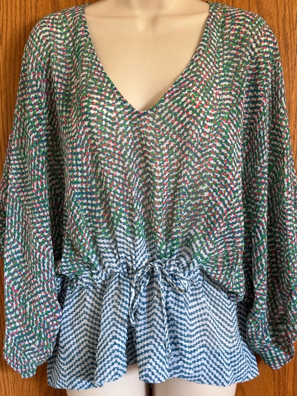 CAbi Arts Sheer Prism Tunic Kimono Top #731 Multicolor Boho Women's Size Small